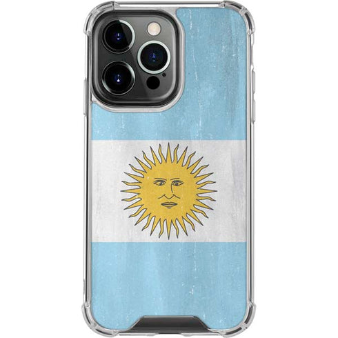 Argentina Flag Distressed iPhone 16 Pro Clear Case