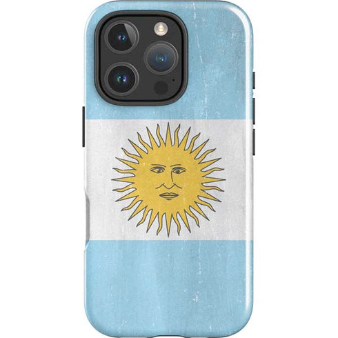 Argentina Flag Distressed iPhone 16 Pro Impact Case