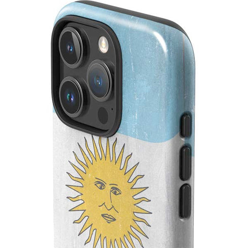 Argentina Flag Distressed iPhone 16 Pro Impact Case