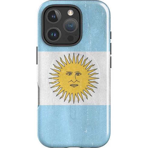 Argentina Flag Distressed iPhone 16 Pro Magsafe Impact Case