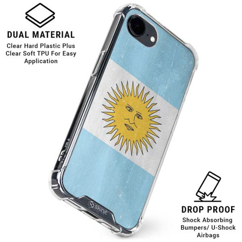 Argentina Flag Distressed iPhone 16e Clear Case