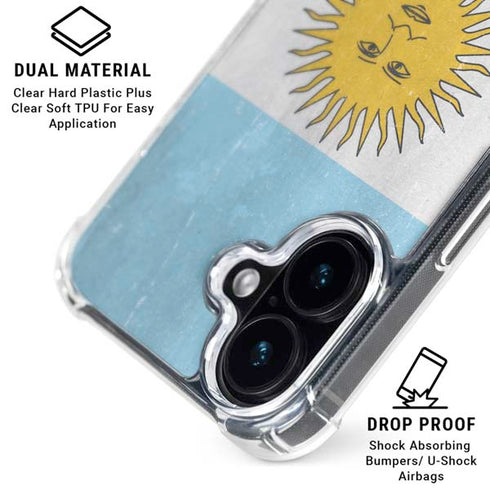 Argentina Flag Distressed iPhone 17 Clear Case