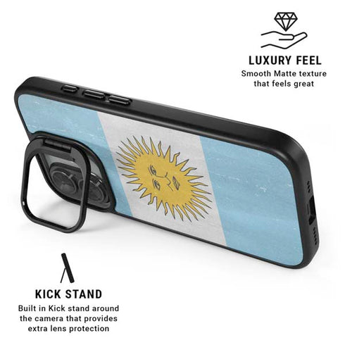 Argentina Flag Distressed iPhone 17 Kickstand Case