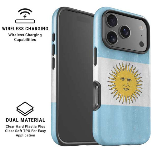 Argentina Flag Distressed iPhone 17 Pro Magsafe Impact Case