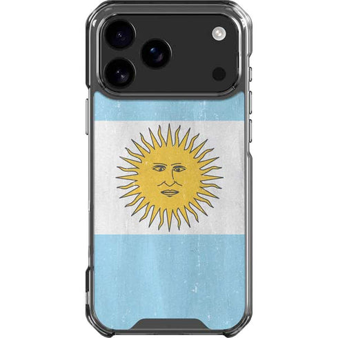 Argentina Flag Distressed iPhone 17 Pro Max Clear Case
