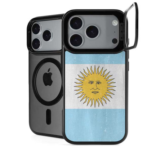 Argentina Flag Distressed iPhone 17 Pro Max Kickstand Case