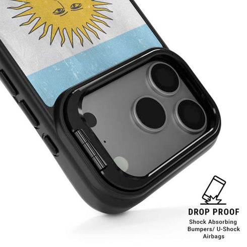 Argentina Flag Distressed iPhone 17 Pro Max Kickstand Case