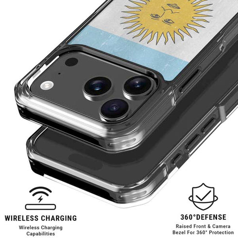 Argentina Flag Distressed iPhone 18 Pro Clear Case