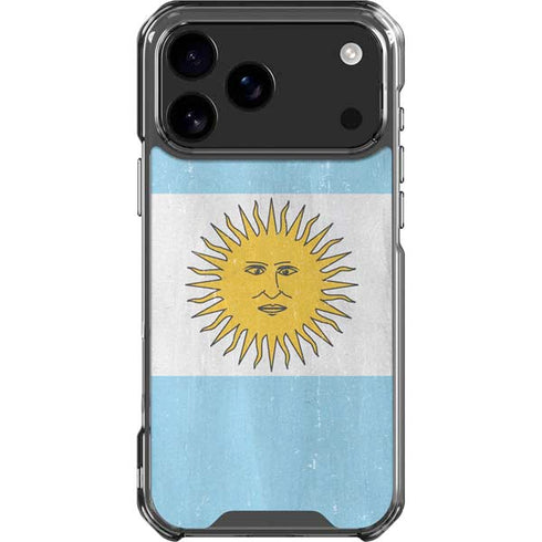 Argentina Flag Distressed iPhone 18 Pro Max Clear Case
