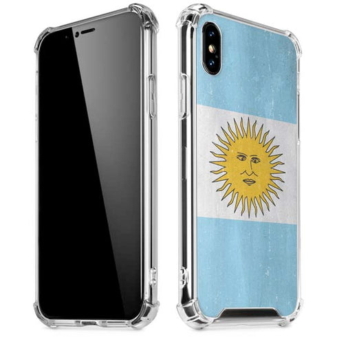 Argentina Flag Distressed iPhone X/XS Clear Case