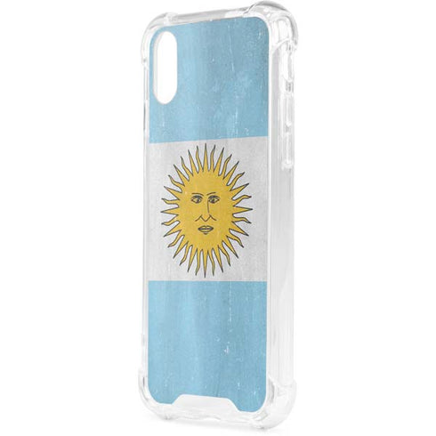 Argentina Flag Distressed iPhone XS Clear Case