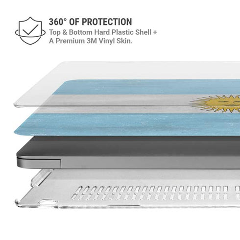 Argentina Flag Distressed MacBook Pro 14in (2021-24) Case plus Skin