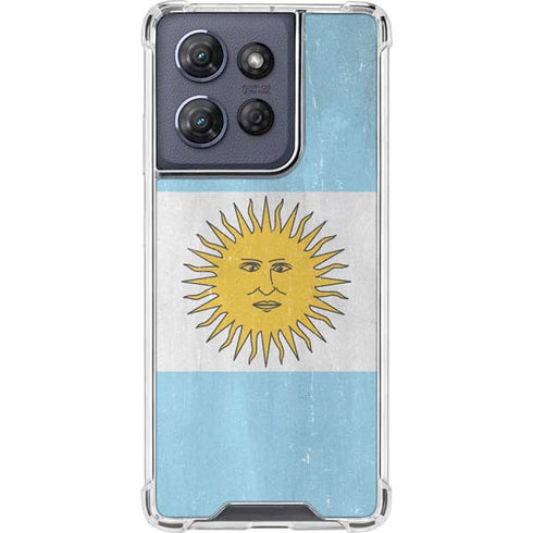 Argentina Flag Distressed Moto G 5G (2025) Clear Case