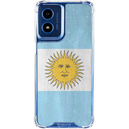 Argentina Flag Distressed Moto G Play 4G (2024) Clear Case