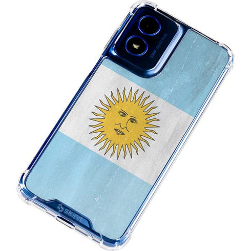 Argentina Flag Distressed Moto G Play 4G (2024) Clear Case