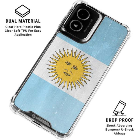 Argentina Flag Distressed Moto G Power 5G (2024) Clear Case