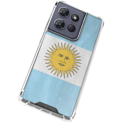 Argentina Flag Distressed Moto G Power 5G (2025) Clear Case