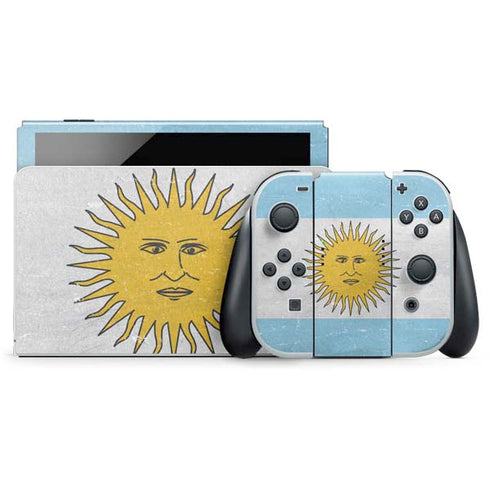 Argentina Flag Distressed Nintendo Skins