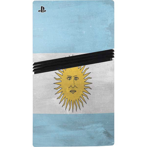 Argentina Flag Distressed PS5 Pro Disk Bundle Skin
