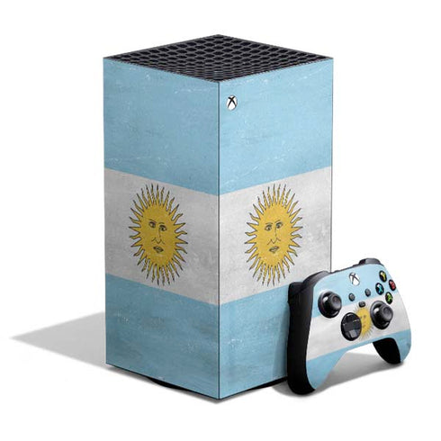 Argentina Flag Distressed XBox Series X Digital Edition Bundle Skin