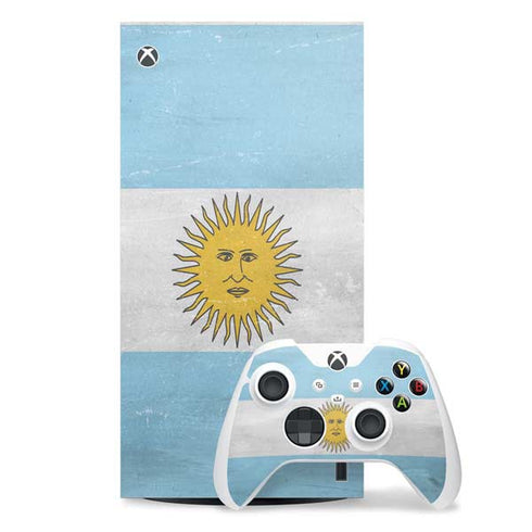 Argentina Flag Distressed Xbox Series X Skins