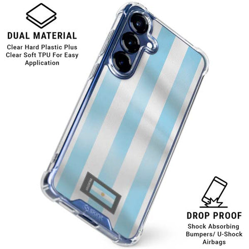 Argentina Soccer Flag Galaxy S25 FE Clear Case