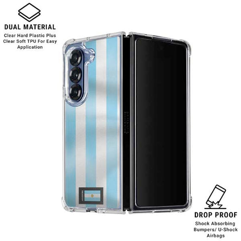 Argentina Soccer Flag Galaxy Z Fold7 Clear Case