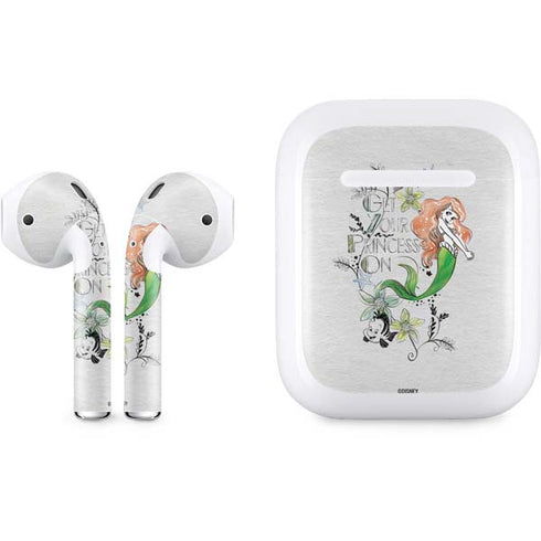 Disney The Little Mermaid Ariel and Flounder Art Apple AirPods Skin