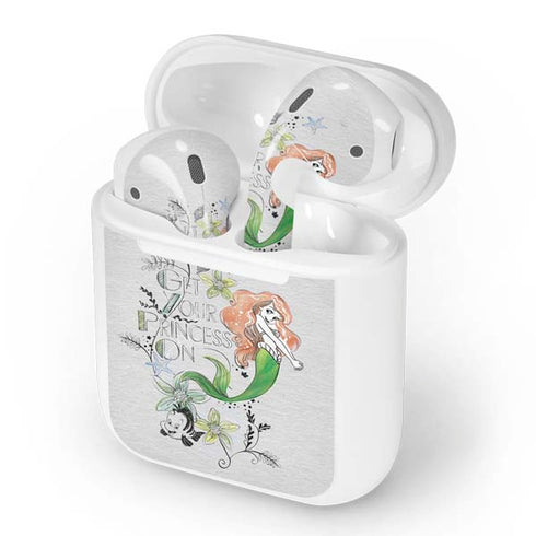 Disney The Little Mermaid Ariel and Flounder Art Apple AirPods Skin