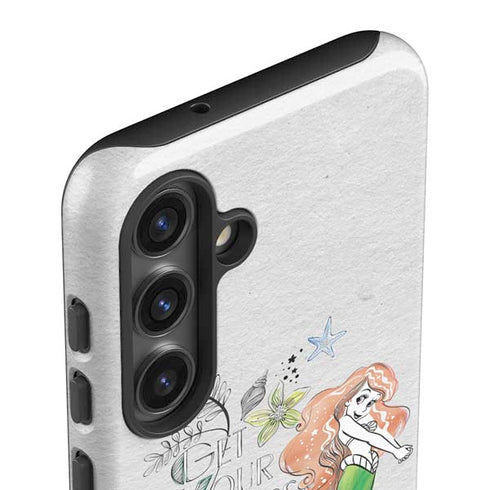 Disney The Little Mermaid Ariel and Flounder Art Galaxy S25 Plus Impact Case