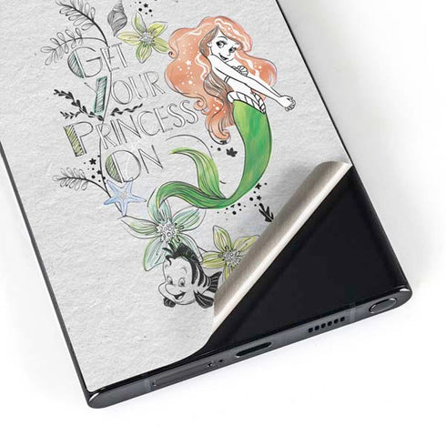 Disney The Little Mermaid Ariel and Flounder Art Galaxy S25 Ultra Skin