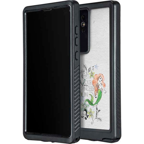 Disney The Little Mermaid Ariel and Flounder Art Galaxy S24 Ultra Waterproof Case