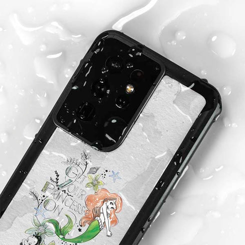 Disney The Little Mermaid Ariel and Flounder Art Galaxy S24 Ultra Waterproof Case