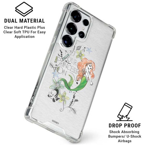 Disney The Little Mermaid Ariel and Flounder Art Galaxy S25 Ultra Clear Case