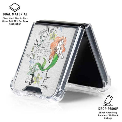 Disney The Little Mermaid Ariel and Flounder Art Galaxy Z Flip6 Clear Case