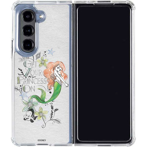 Disney The Little Mermaid Ariel and Flounder Art Galaxy Z Fold5 5G Clear Case