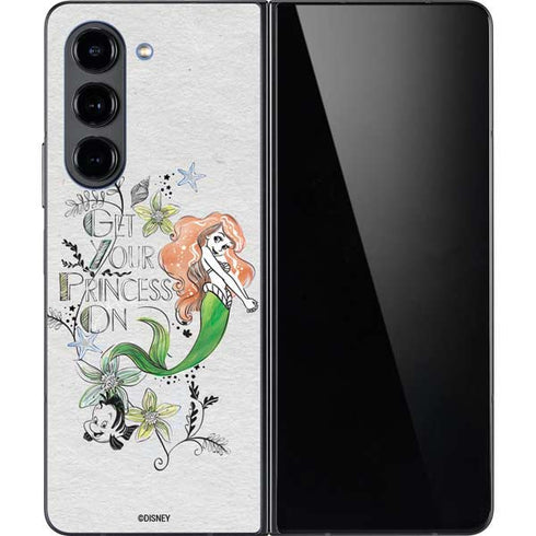 Disney The Little Mermaid Ariel and Flounder Art Galaxy Z Fold5 5G Skin
