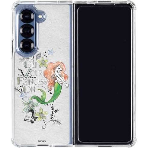 Disney The Little Mermaid Ariel and Flounder Art Galaxy Z Fold6 Clear Case