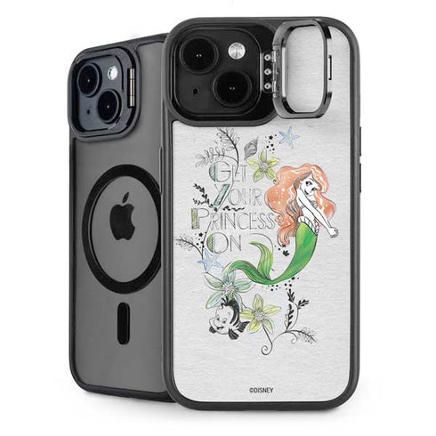 Disney The Little Mermaid Ariel and Flounder Art iPhone 14 Plus Kickstand Case