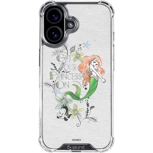 Disney The Little Mermaid Ariel and Flounder Art iPhone 16 Clear Case