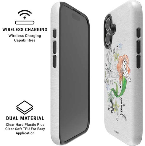 Disney The Little Mermaid Ariel and Flounder Art iPhone 16 Magsafe Impact Case