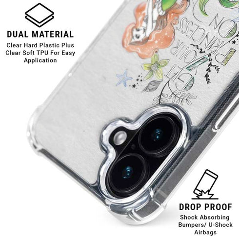Disney The Little Mermaid Ariel and Flounder Art iPhone 16 Plus Clear Case