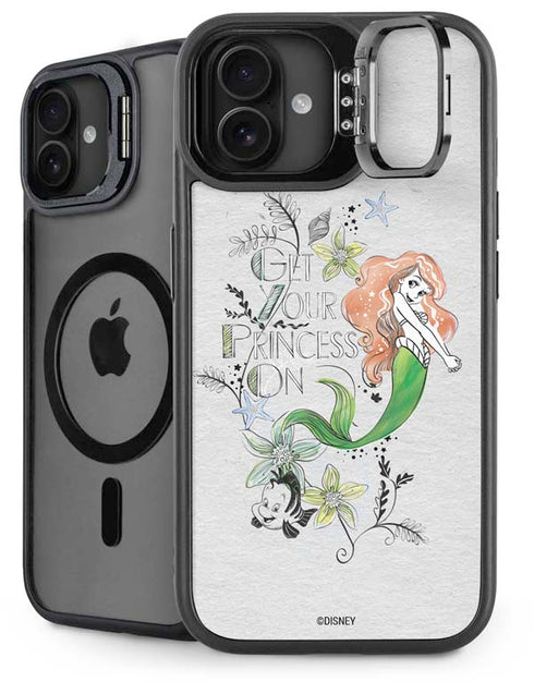Disney The Little Mermaid Ariel and Flounder Art iPhone 16 Plus Kickstand Case