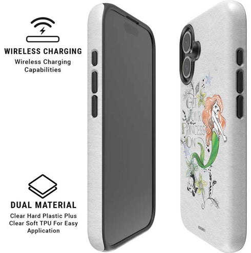Disney The Little Mermaid Ariel and Flounder Art iPhone 16 Plus Magsafe Impact Case