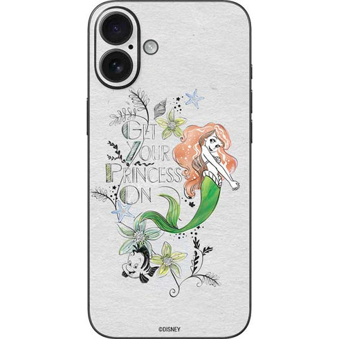 Disney The Little Mermaid Ariel and Flounder Art iPhone 16 Plus Skin