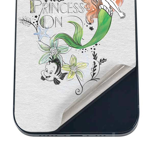 Disney The Little Mermaid Ariel and Flounder Art iPhone 16 Skin