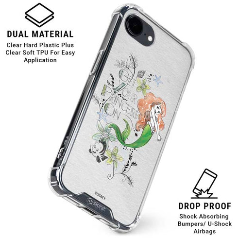 Disney The Little Mermaid Ariel and Flounder Art iPhone 16e Clear Case