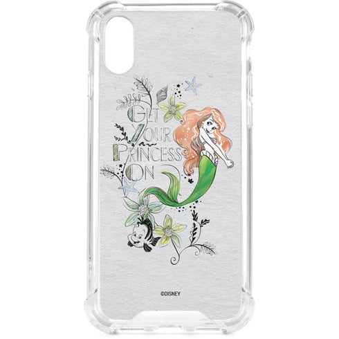 Disney The Little Mermaid Ariel and Flounder Art iPhone XS Clear Case
