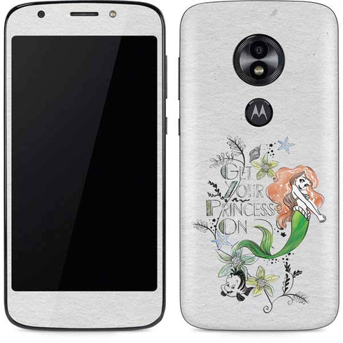 Disney The Little Mermaid Ariel and Flounder Art Moto E5 Play Skin