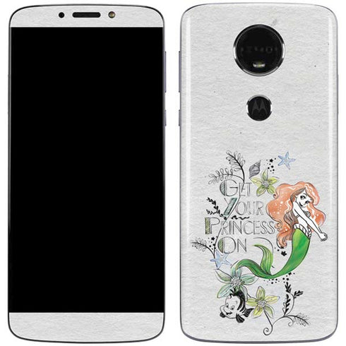Disney The Little Mermaid Ariel and Flounder Art Moto E5 Plus Skin